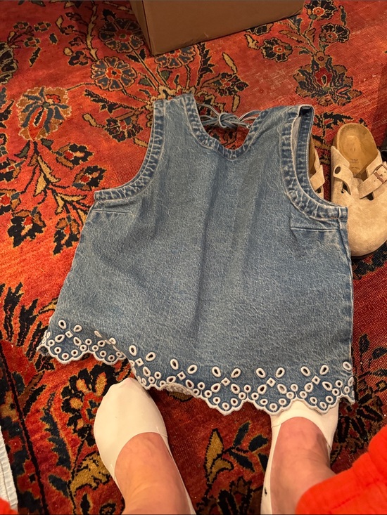 Abercrombie & Fitch Tops - Abercrombie & Fitch Girls Blue Denim Eyelet-Hem Tank Dress